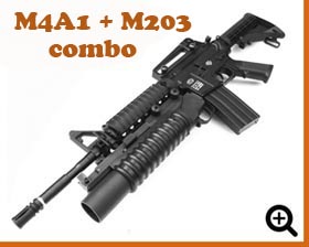 M4 177 Co2 air rifle with Chimera M203 grenade launcher